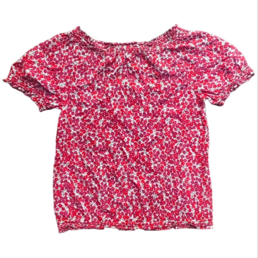 LOFT Red and White Floral Blouse - Picture 3 of 3